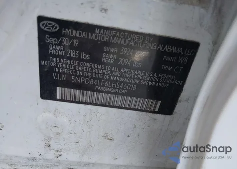 2020 Hyundai Elantra Value Edition из США, поврежденный, VIN 5NPD84LF6LH546018